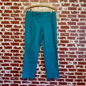 White House Black Market Perfect Form Teal Slim Ankle  mid-rise Pants. Sz 6R